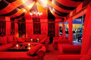 ibiza eating KM5 luxury glamourous swanky restaurant bar interior