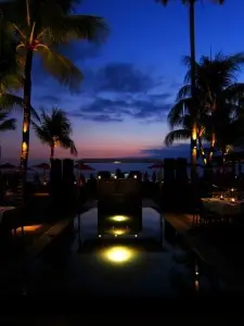 Bali eating night after dark view