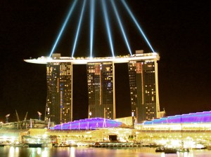 luxury glamour singapore marina bay sands night lights