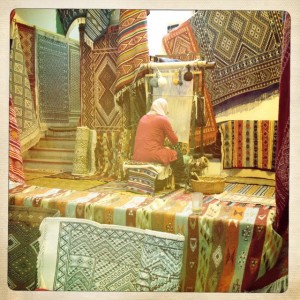 Tunisia Nabeul market kilim rugs weaving