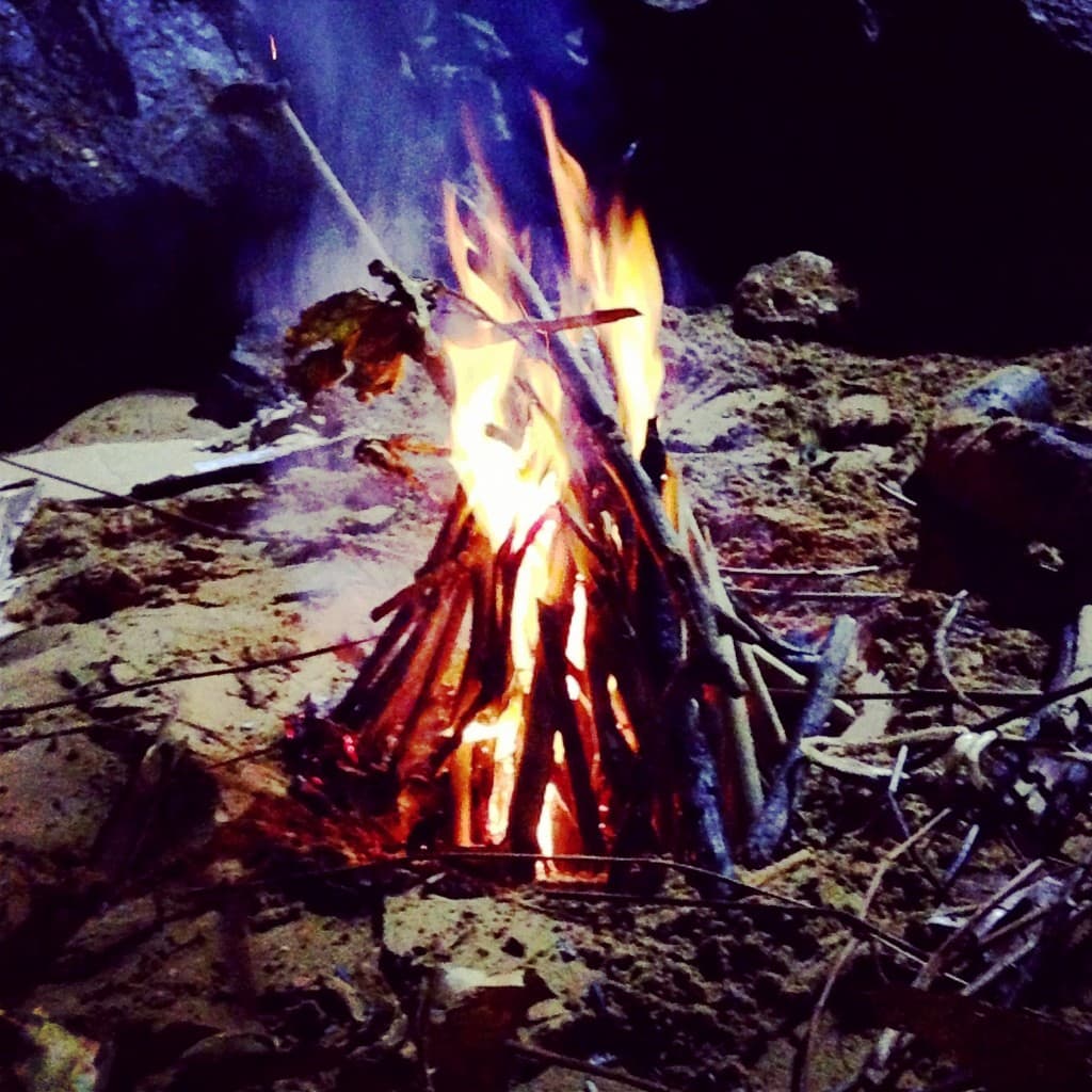 beach side fire meditation