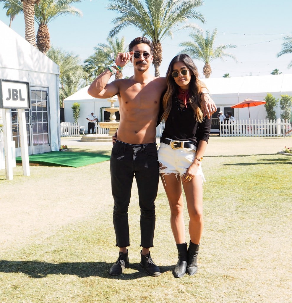 trendy hipsters couple at Coachella