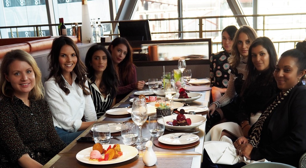 Rosie Fortesque and bonnie rakhit lunch at Aster Victoria