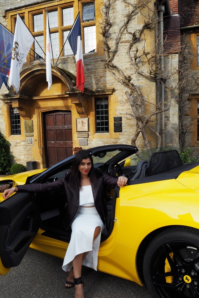 The style traveller bonnie Rakhit at Belmond Le Manoir with Ferrari