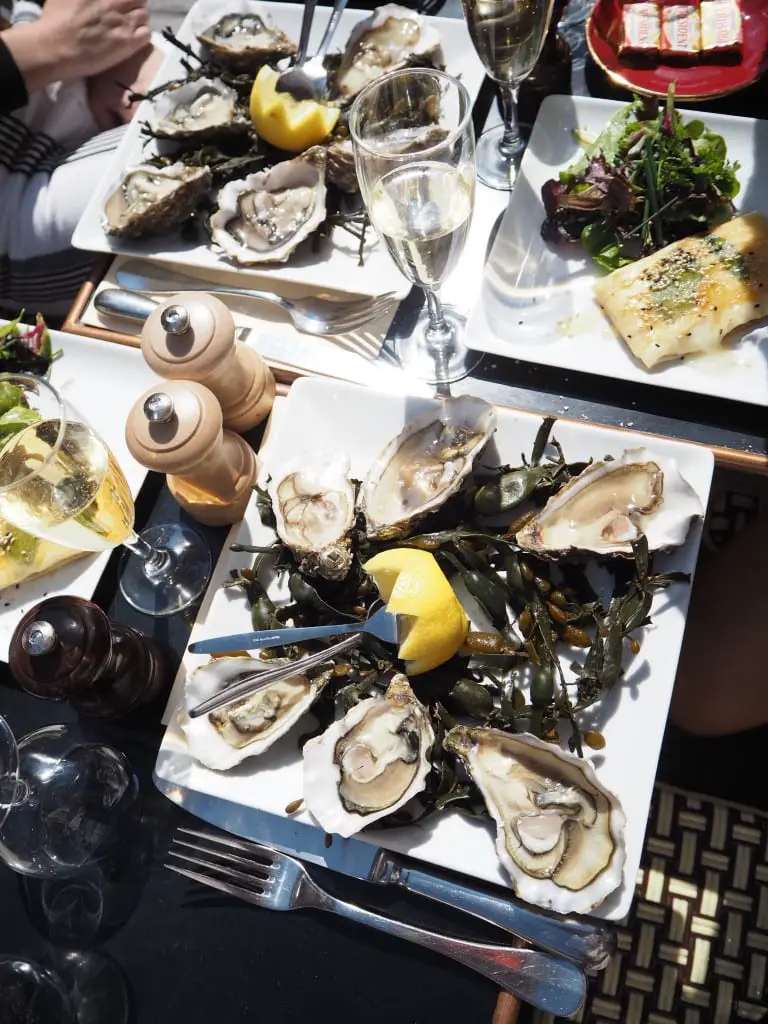 Lunch in Paris Al Fresco oysters