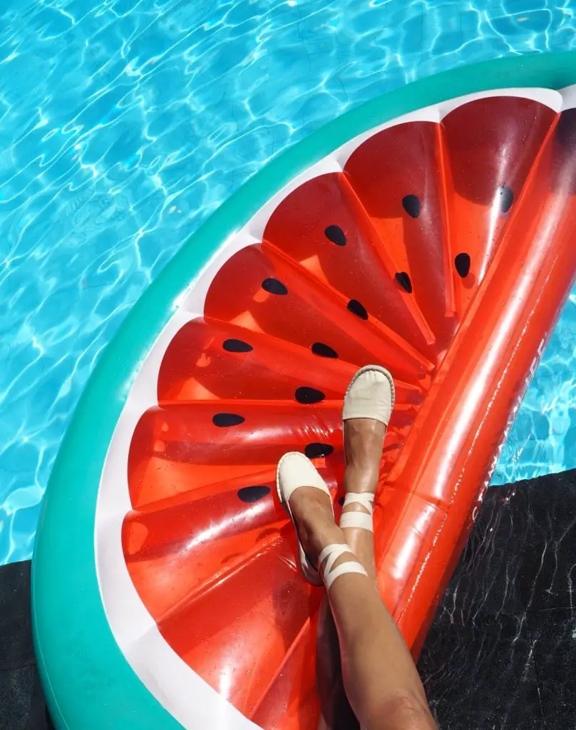 havaianas and watermelon inflatable in Bali