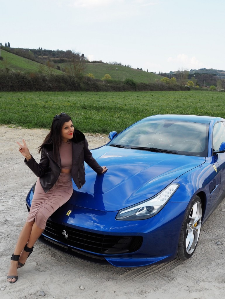 girl driving a ferrari