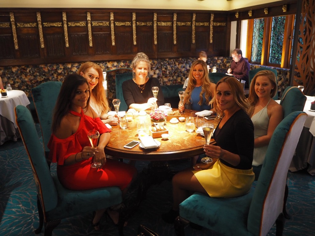 dinner at Latymer restaurant girls