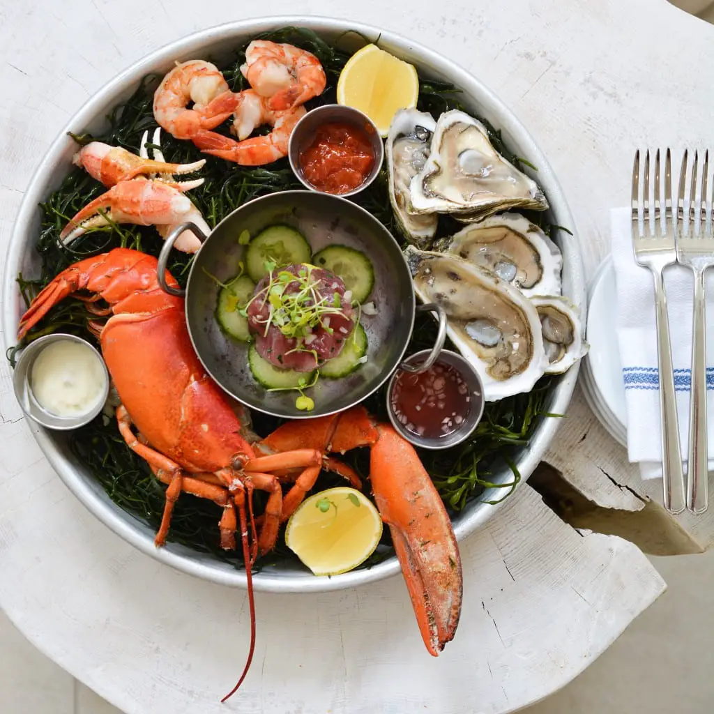 JW Marriot Beach house Cayman islands Anchor & Den Seafood Platter