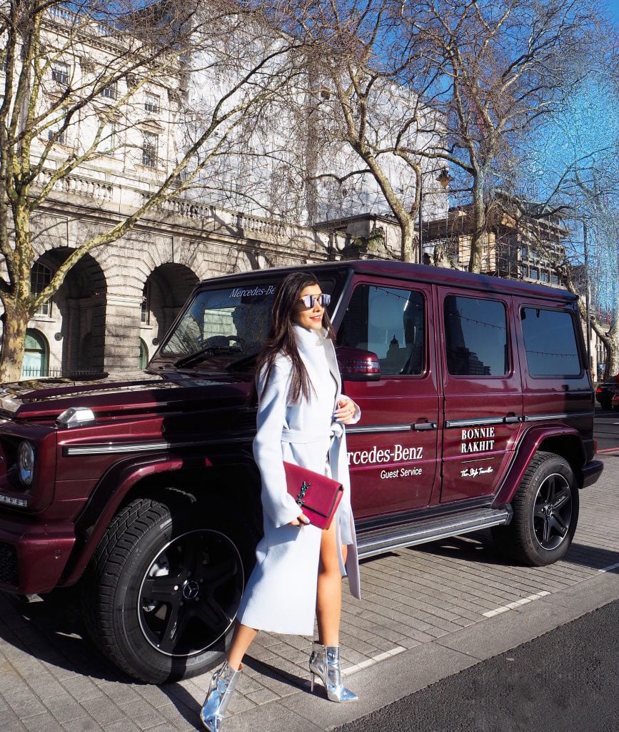 London-fashion-week-Bonnie-Rakhit-style-traveller-mercedes-somerset-house