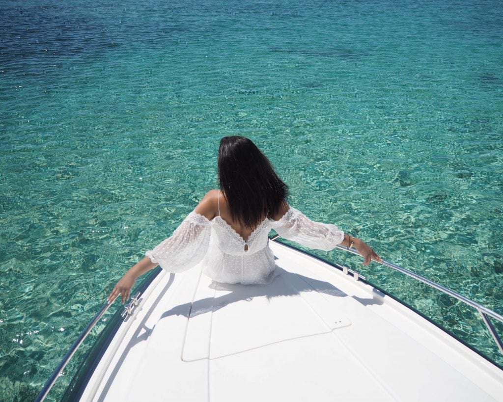 Bonnie Rakhit style traveller smart charter yacht trip to Formentera Ibiza