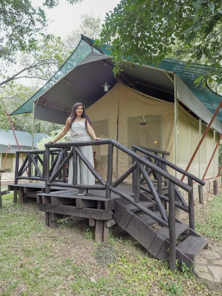 Bonnie Rakhit staying at fairmont masai Mara luxury tent