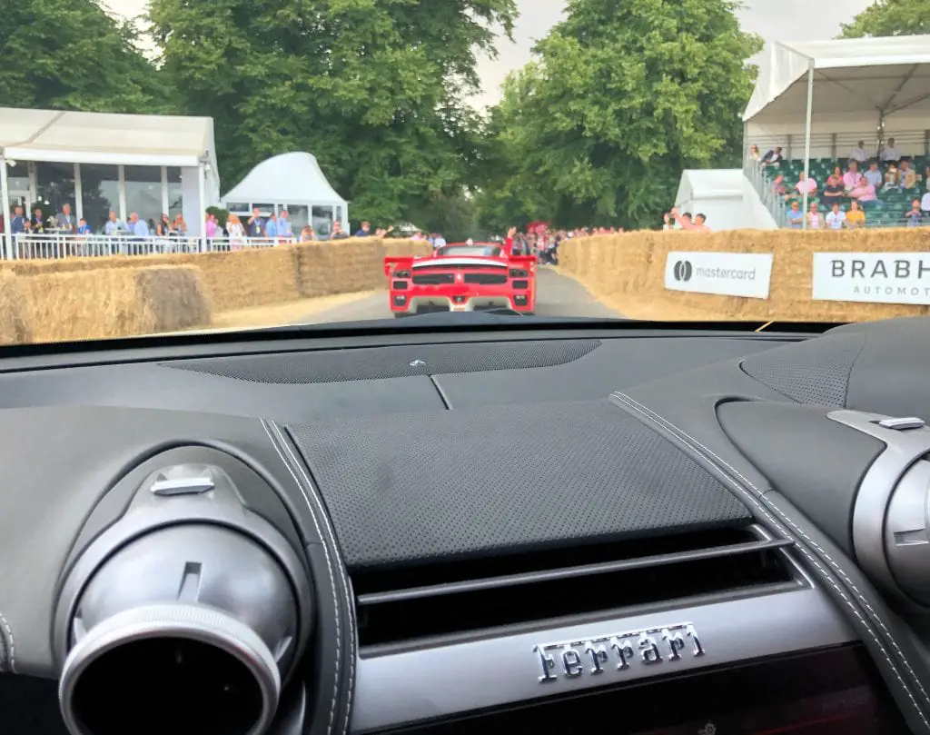 Bonnie Rakhit Goodwood festival of speed with Ferrari sports cars vip pass female racing driver experience La Ferrari