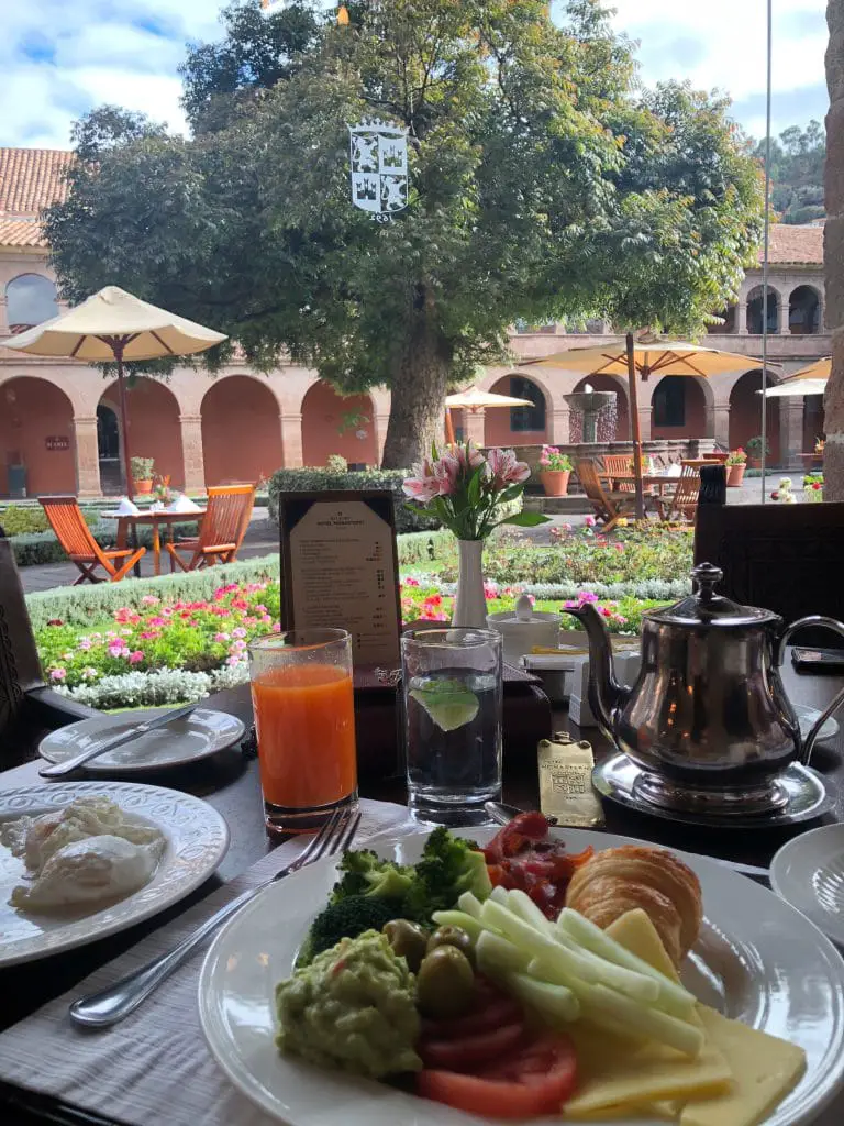 Belmond Monasterio best luxury hotels beautiful breakfast setting monastery