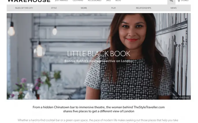 TheStyleTraveller guides on Warehouse.co.uk - Sept 14