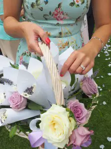 flowers and confetti at an italian wedding