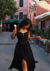 eating ice cream in Italy