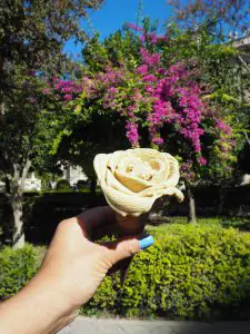 icecream shaped like a flower rose