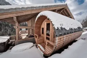 The white valley company luxury ski trip sauna room