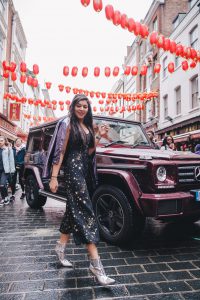 London-fashion-week-Bonnie-Rakhit-style-traveller-mercedes-china-town