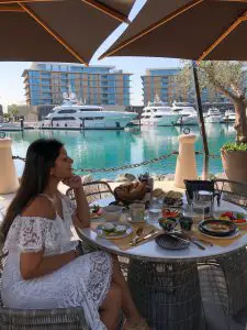 Bonnie Rakhit best brunch spot yachts Dubai Bulgari resort. breakfast