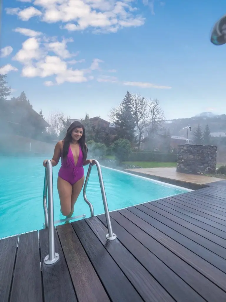 ERMITAGE luxury hotels in Gstaad spa Bonnie Rakhit outdoor pool
