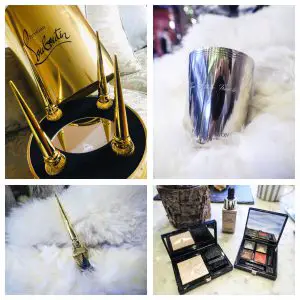 Christian Louboutin eye shadows, penhaligons enscribed candle, givenchy make up lovely beauty gifts for xmas
