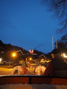 Bonnie Rakhit style traveller, family ski holiday night horse carriage ride