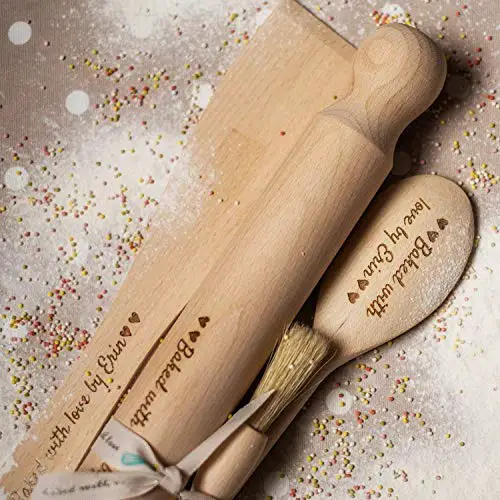 amazon Handmade Personalised-Baking-Set-Wooden-Engraved great valentines presents