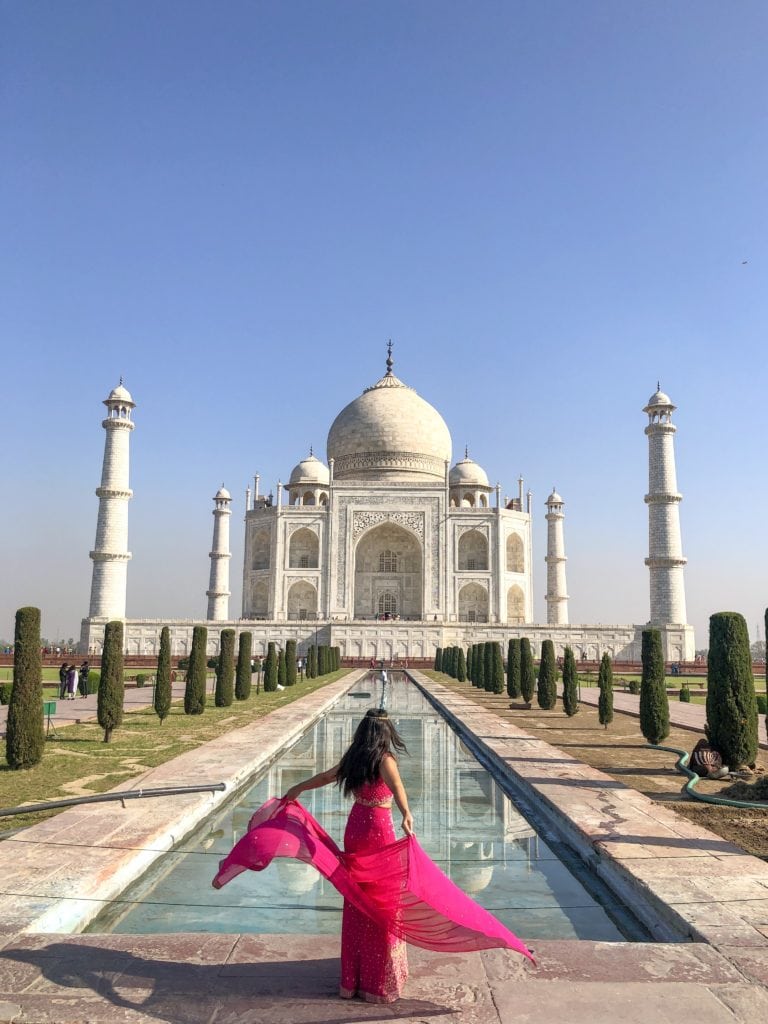 Bollywood actress Priyanka Chopra poses at the Taj Mahal in Agra during her  recent visit on April 9, 2012.