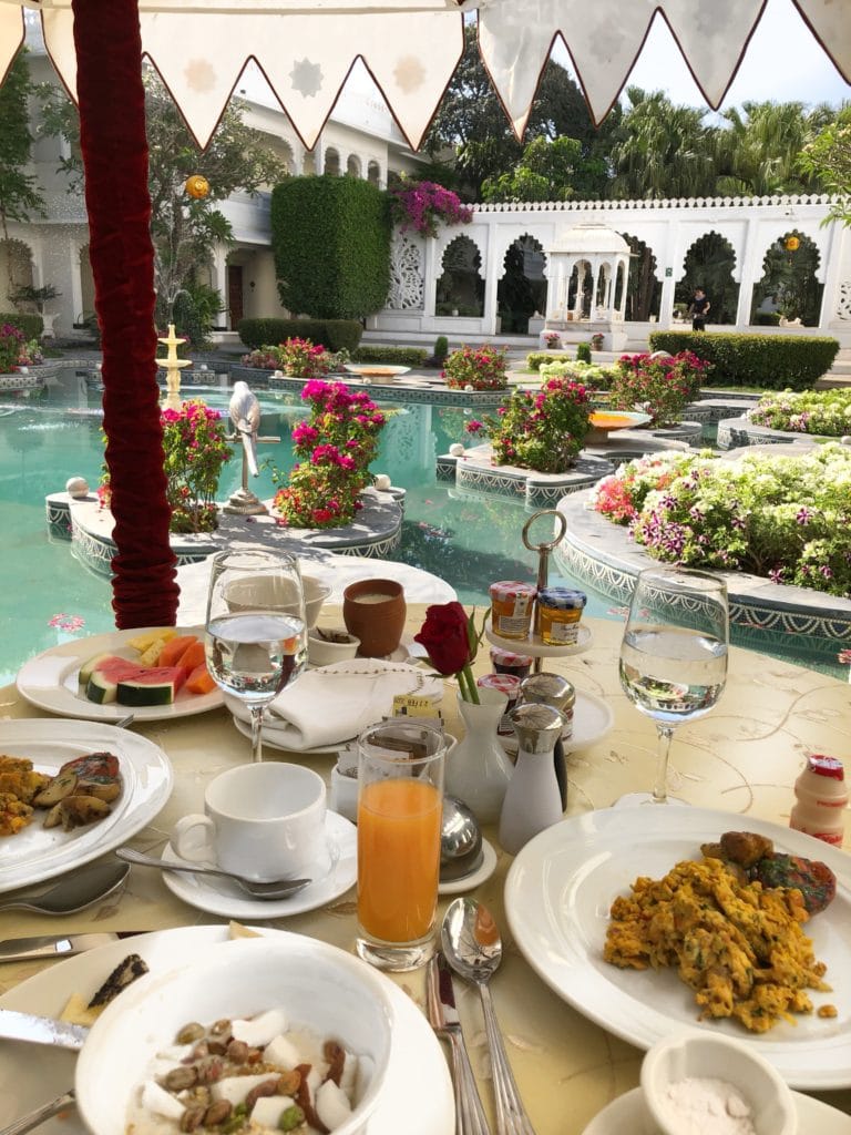 Staying at Taj Lake Palace Hotel, Udaipur Bonnie Rakhit marble garden breakfast