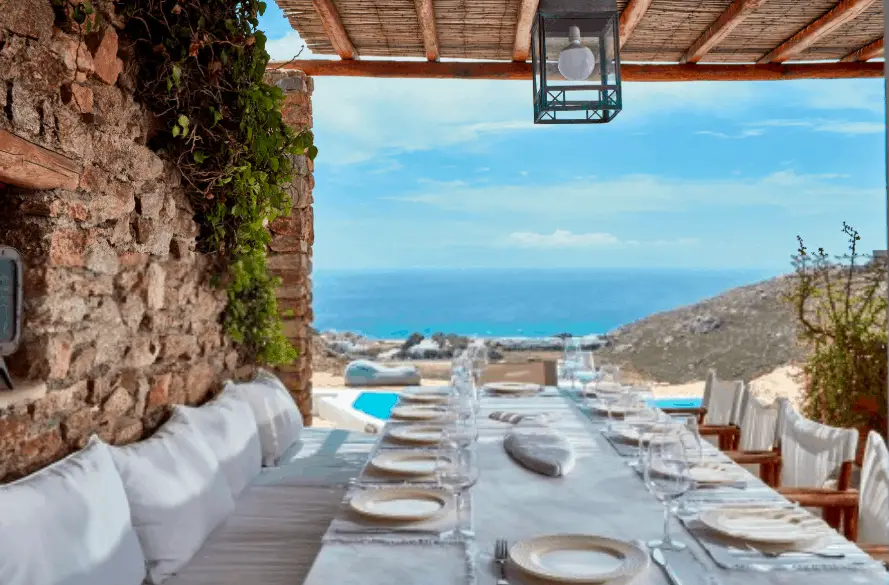 Dolce Vita Villas Mykonos best luxury greek al fresco dining