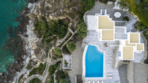 villa sui generis best villas in Mykonos drone view