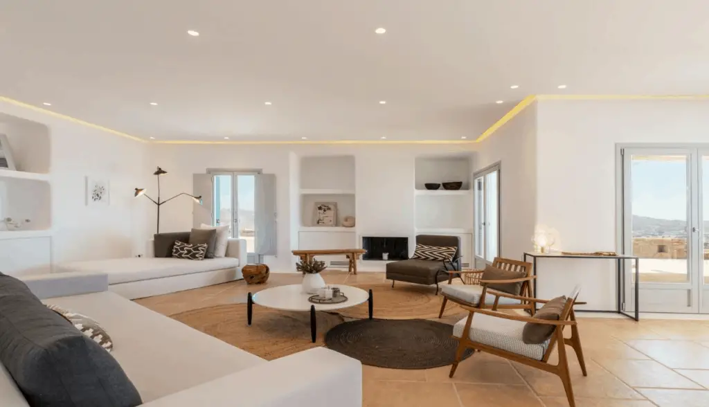 Villa Alaia Kinglike best exclusive luxury villas in Mykonos lounge interiors