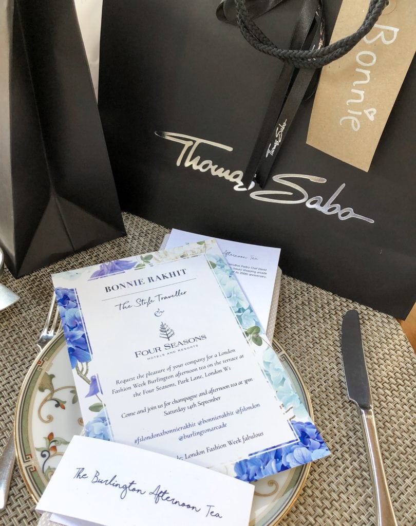 Four Seasons London X Bonnie Rakhit Fashion Week Afternoon Tea Thomas Sabo