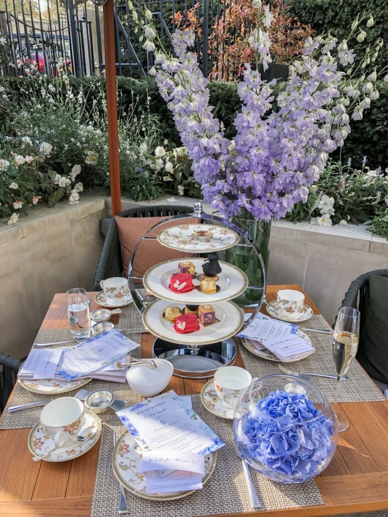 Four Seasons London X Bonnie Rakhit Fashion Week Afternoon Tea Burlington arcade cakes and flowers