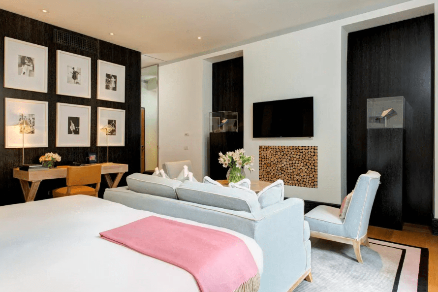 Each bedroom at Portrait Roma is individually designed with unique art works for each suite