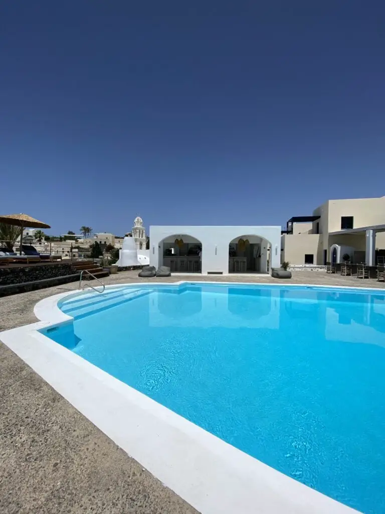best swimming pools in Santorini Vedema hotel