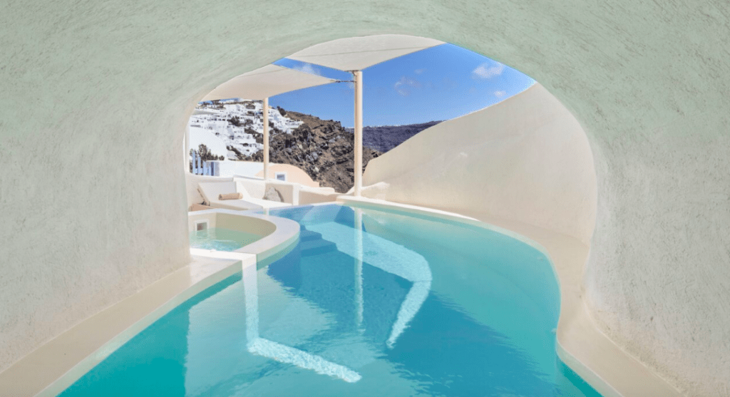 Mystique Hotel best instagram hotels in santorini Greece