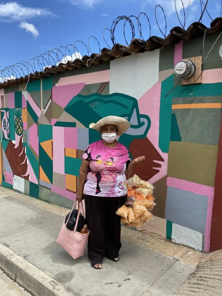 beautiful street vendor and art works in Oaxaca