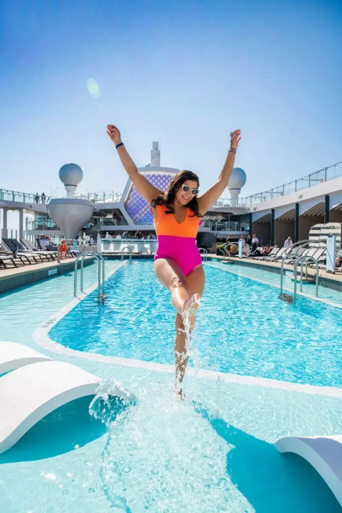 Celebrity Cruises & Summersalt - Bonnie Rakhit wearing swimsuit