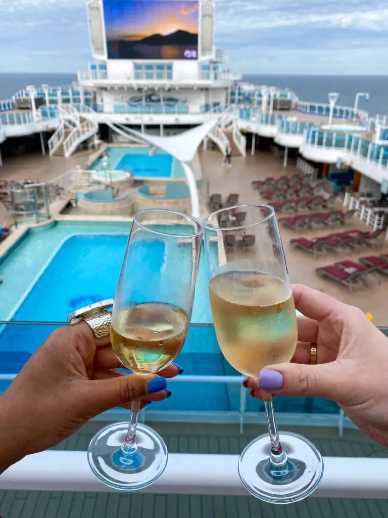 champagne sail away party docked best enchanted princess cruise