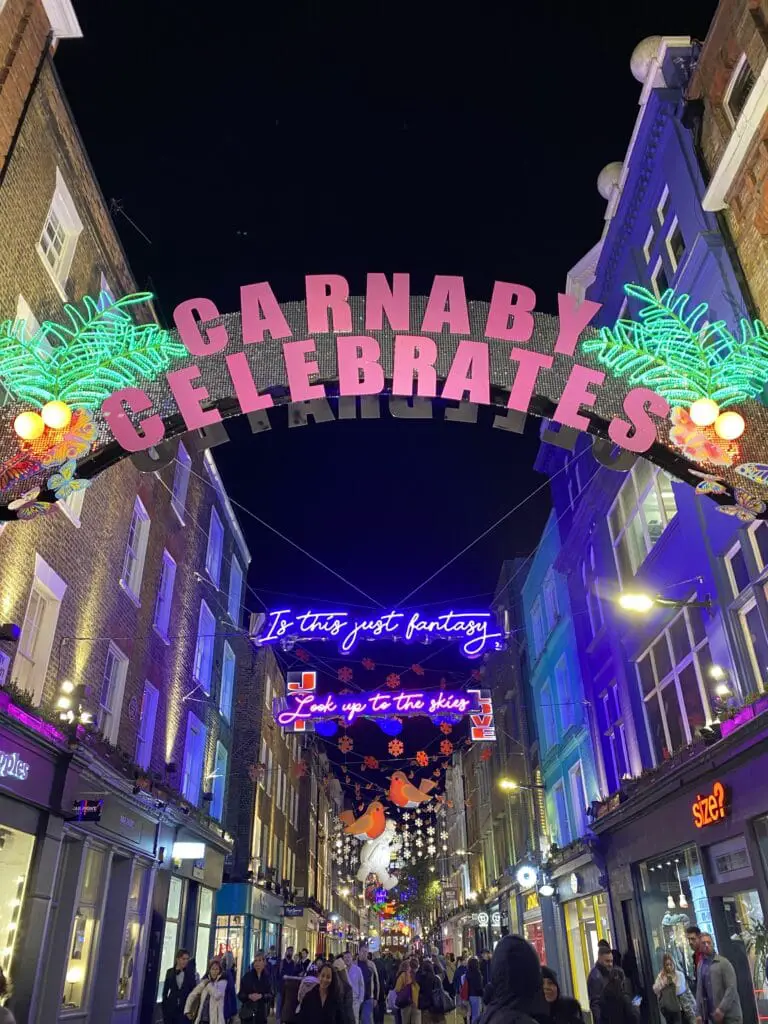 London xmas lights carnaby street