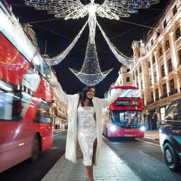 London Christmas Lights - The Best Walking Route - Regent Street Christmas lights London Bonnie Rakhit spirit of xmas angels