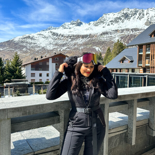 Bonnie Rakhit skiing holiday, the Chedi Andermatt, Switzerland