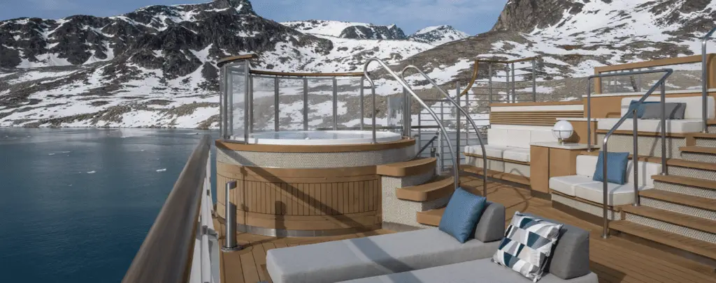 Luxury Guide to Travelling Antarctica cruise jacuzzi sun deck