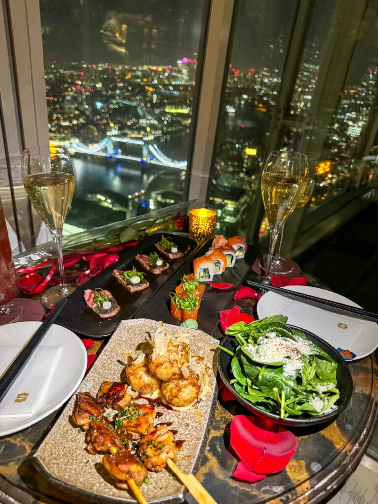 Gong restaurant the shard London what to do on valentines day luxury romantic tower bridge view