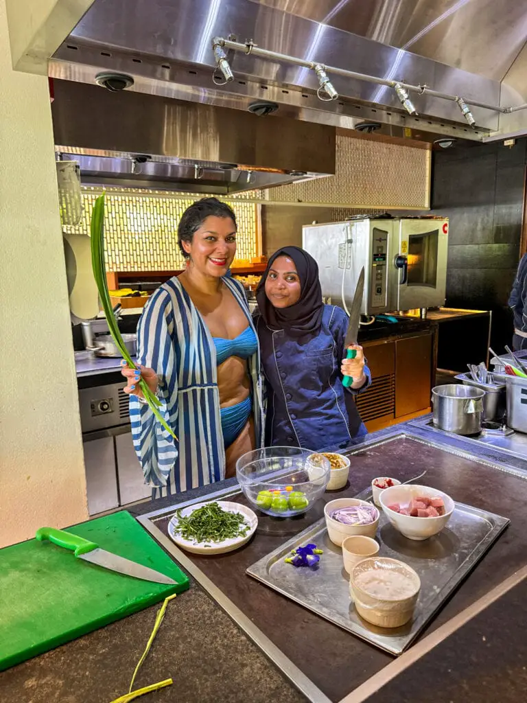Amilla Maldives cookery class activity Chef naff